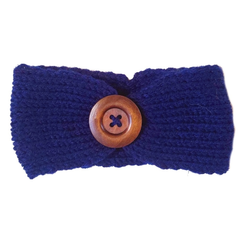 Soft Knitted Baby Headbands - Navy